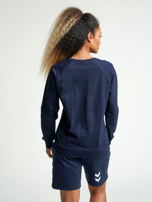 HMLGO COTTON LOGO SWEATSHIRT WOMAN, MARINE, model