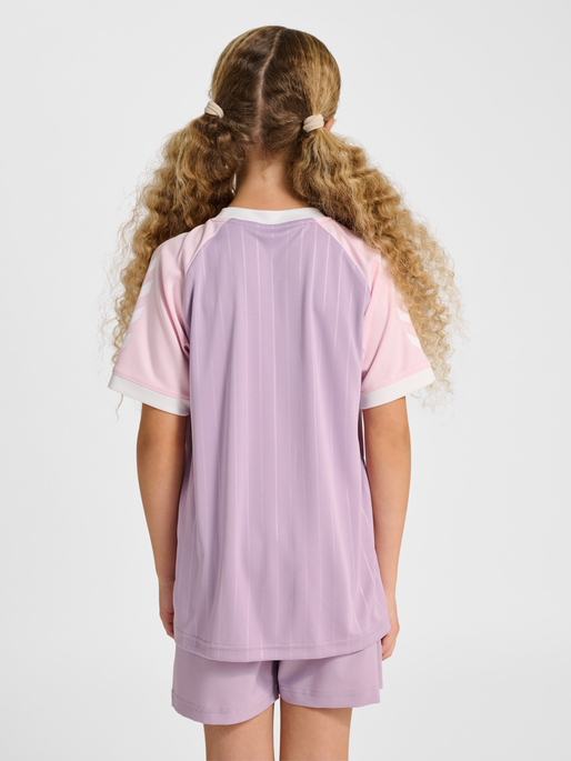 hmlJR STRIPE T-SHIRT S/S, LAVENDER MIST, model