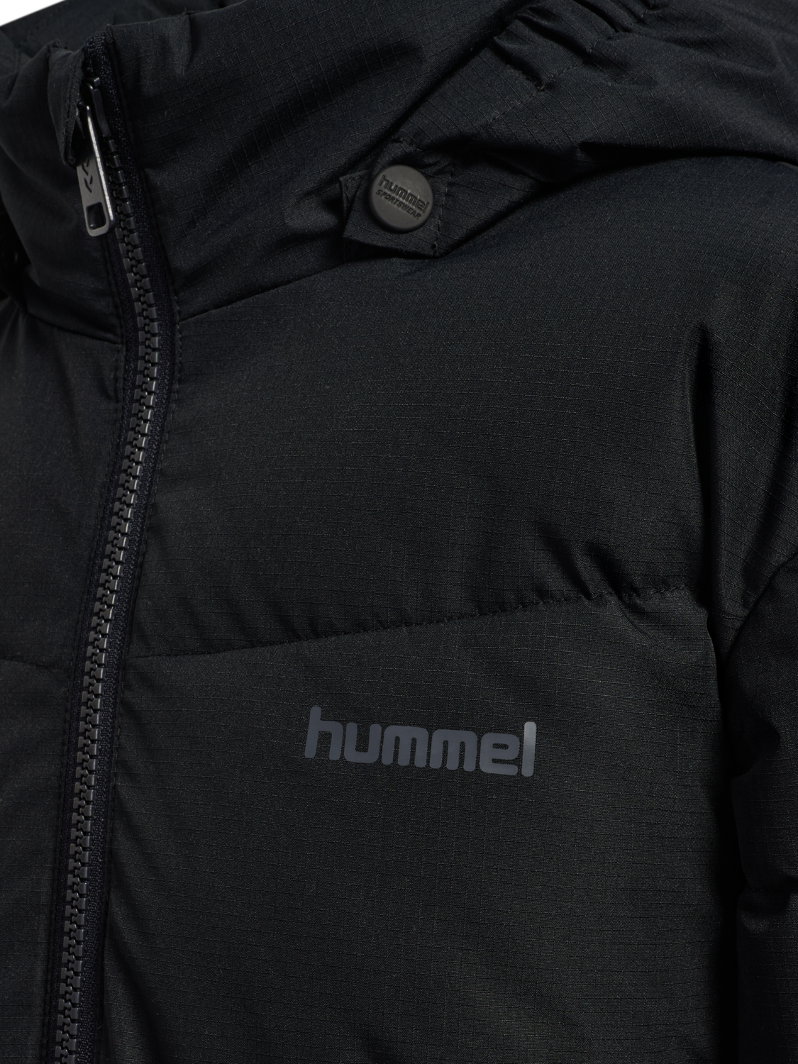 hmlJR PUFFER LONG JACKET, BLACK, packshot