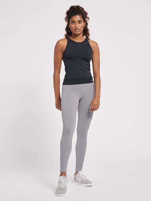 hmlTIF SEAMLESS HIGH WAIST TIGHTS, MINIMAL GRAY, model