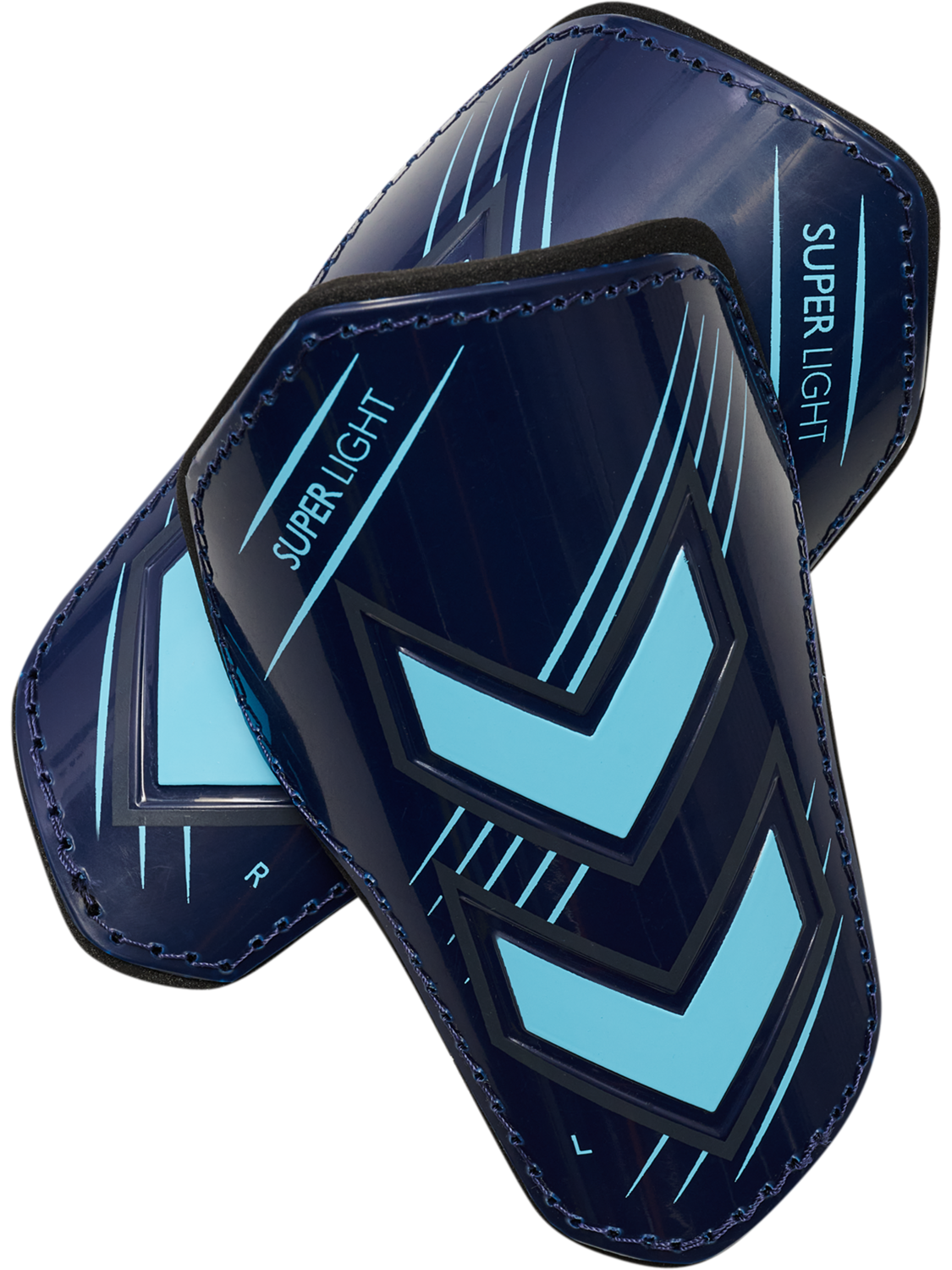 hmlSHIN GUARDS SUPER LIGHT, MARINE/BLUE FISH, packshot
