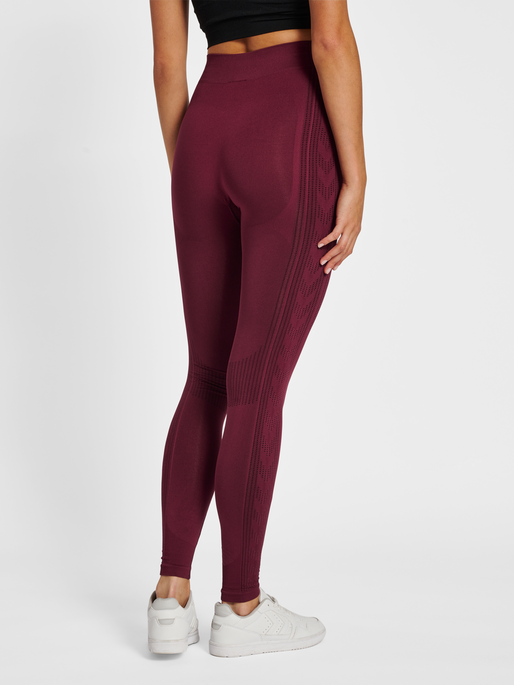 hmlMT SHAPING SEAMLESS MW TIGHTS, ZINFANDEL, model