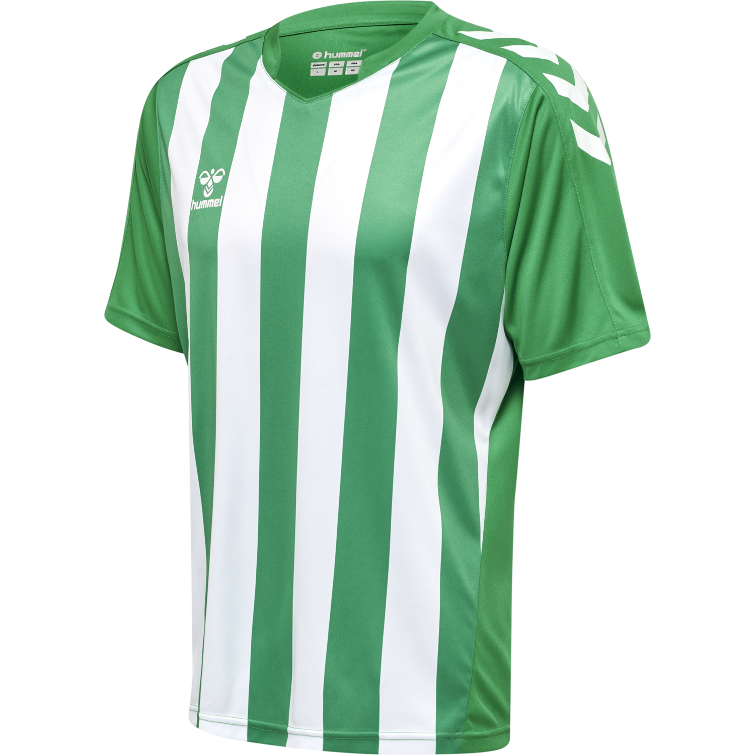 hmlCORE XK STRIPED JERSEY S/S, JELLY BEAN/WHITE, packshot