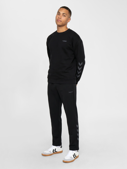 hmlKEEPER CHEVRON SWEATSHIRT, BLACK, model
