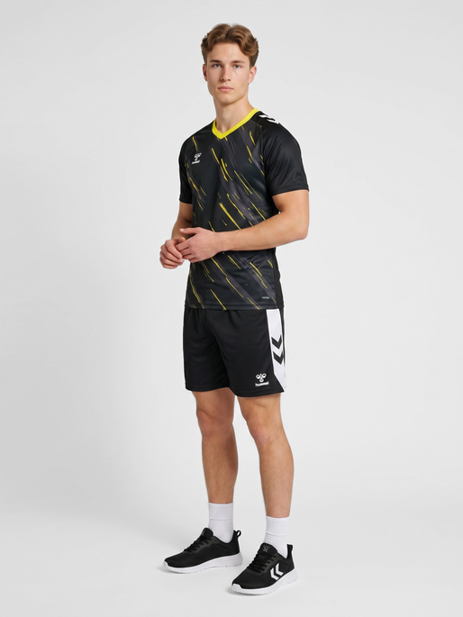 hmlMATCH TRIUMPH JERSEY S/S, BLACK/BLAZING YELLOW, model