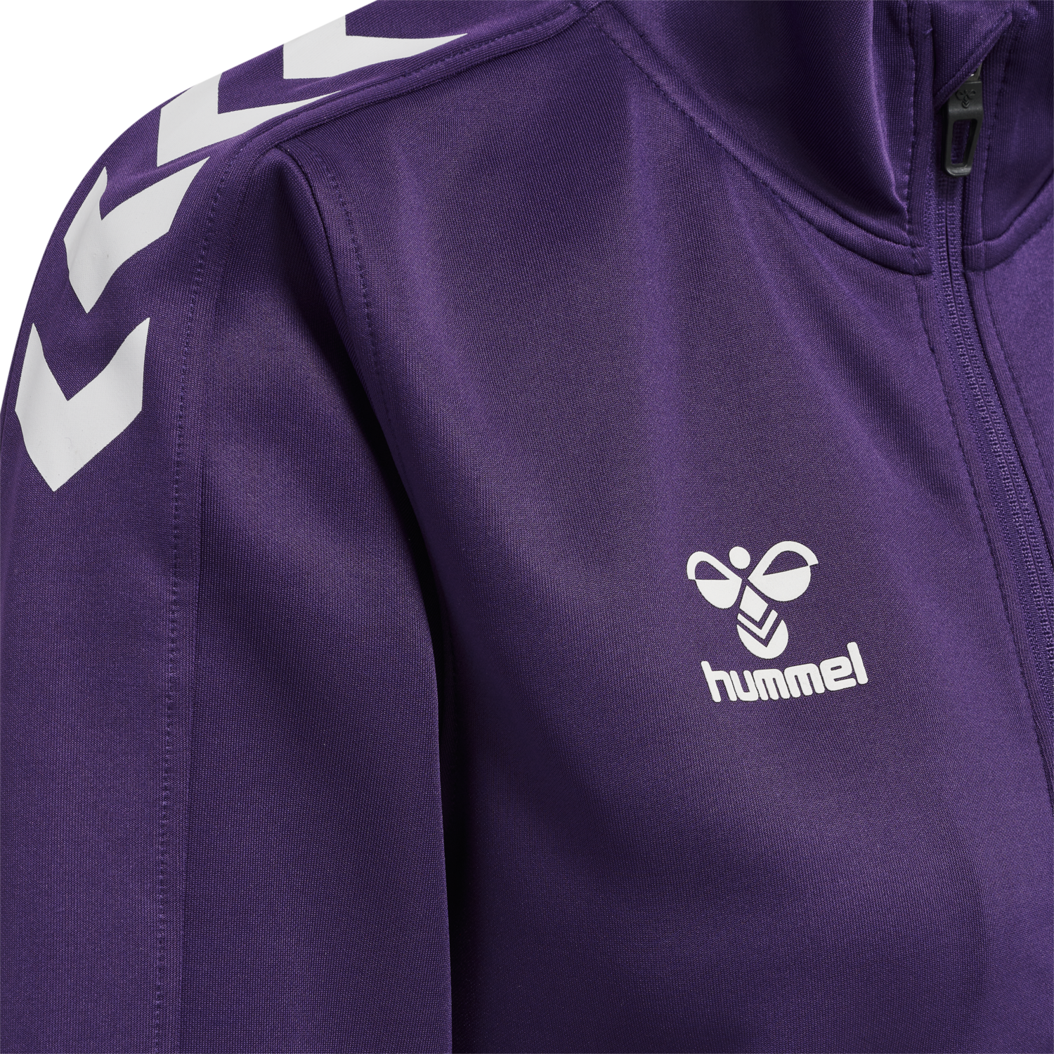 hmlCORE XK POLY ZIP SWEAT WOMAN, ACAI/WHITE, packshot