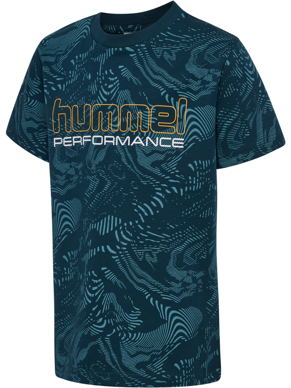 hmlJR AOP LOGO T-SHIRT, REFLECTING POND, packshot