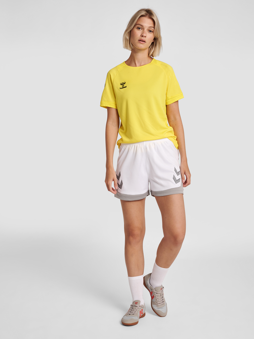 hmlLEAD WOMENS S/S POLY JERSEY, BLAZING YELLOW, model