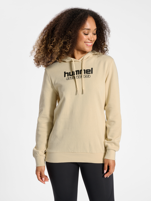 hmlBOOSTER WOMAN HOODIE, WOOD ASH, model