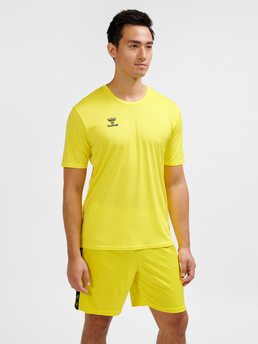 hmlESSENTIAL JERSEY S/S, BLAZING YELLOW, model