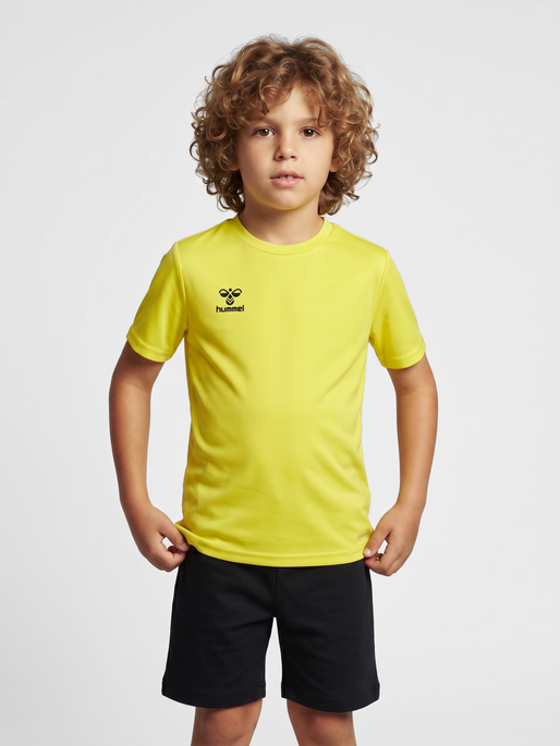 hmlESSENTIAL JERSEY S/S KIDS, BLAZING YELLOW, model