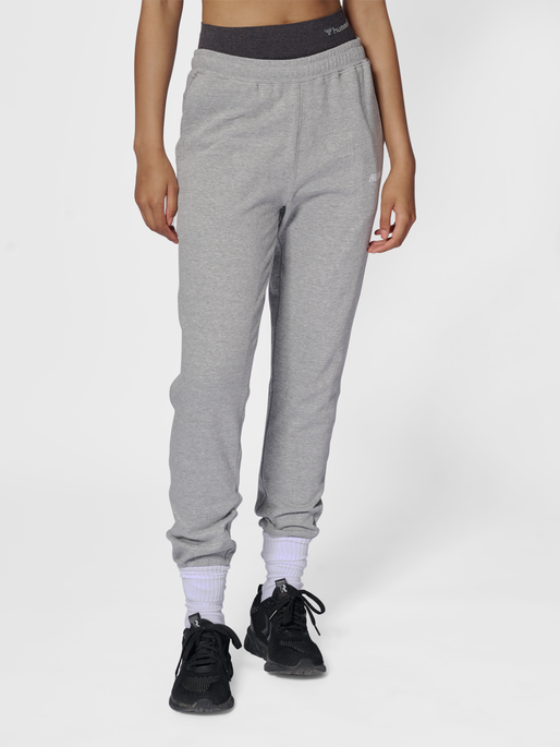 hmlELEMENTAL REGULAR PANTS WOMAN, GREY MELANGE, model