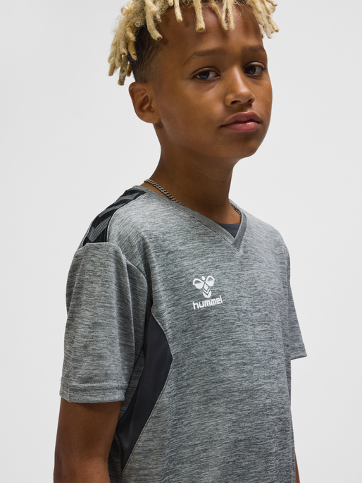 hmlAUTHENTIC PL JERSEY S/S KIDS, GREY MELANGE, model