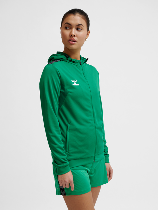 hmlAUTHENTIC PL ZIP HOODIE WOMAN, JELLY BEAN, model