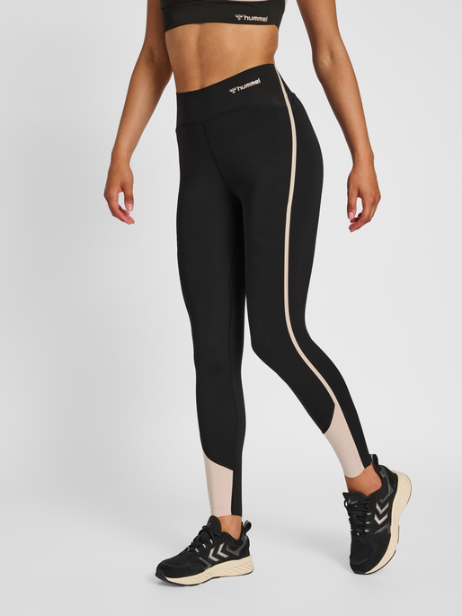 hmlMT RIGA HIGH WAIST TIGHTS, BLACK/CHATEAU GREY, model