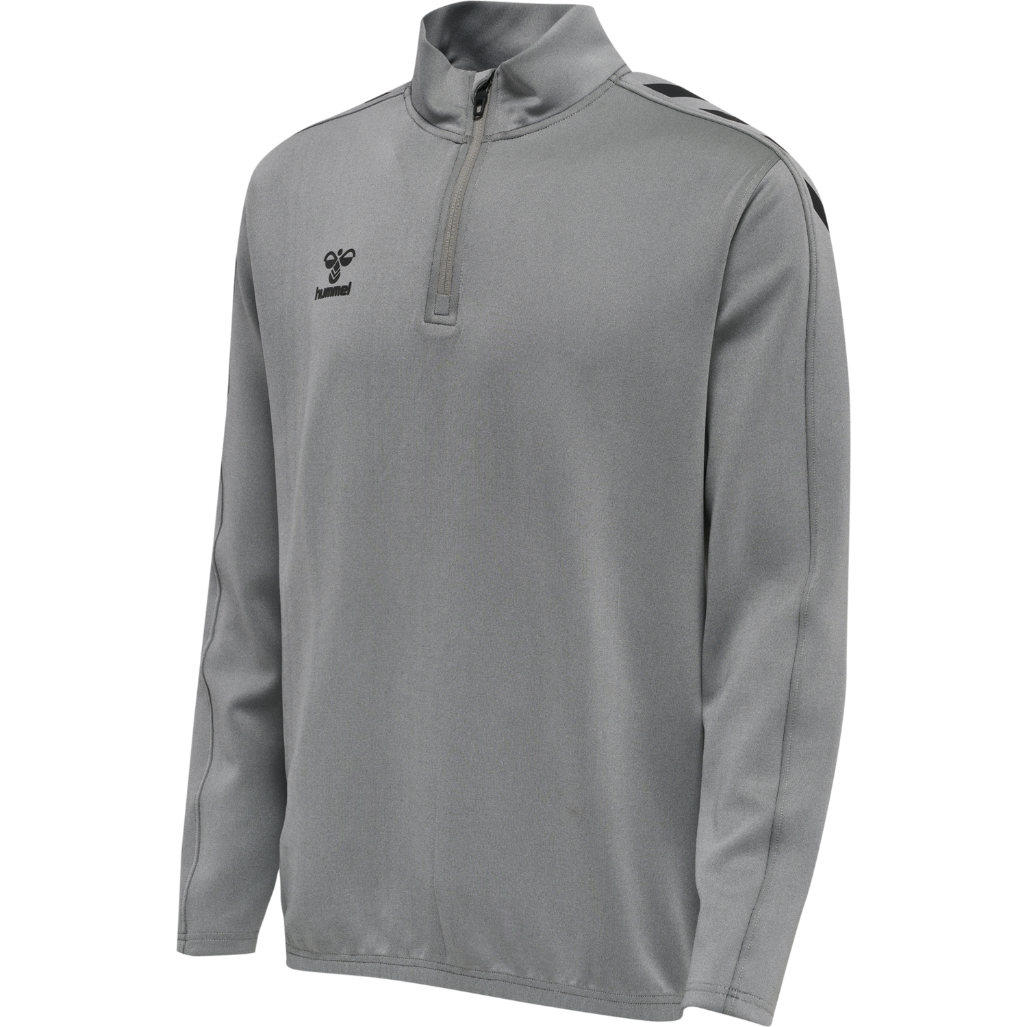 hmlCORE XK HALF ZIP POLY SWEAT, GREY MELANGE, packshot