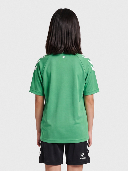 hmlCORE XK CORE POLY TEE S/S KIDS, JELLY BEAN, model