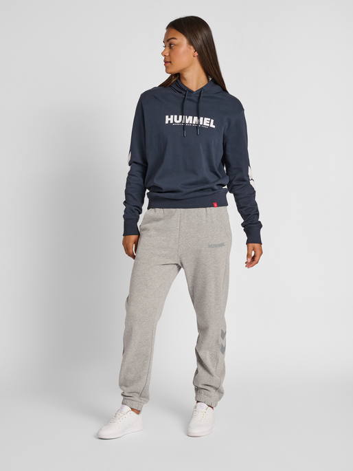 hmlLEGACY LOGO HOODIE, BLUE NIGHTS, model