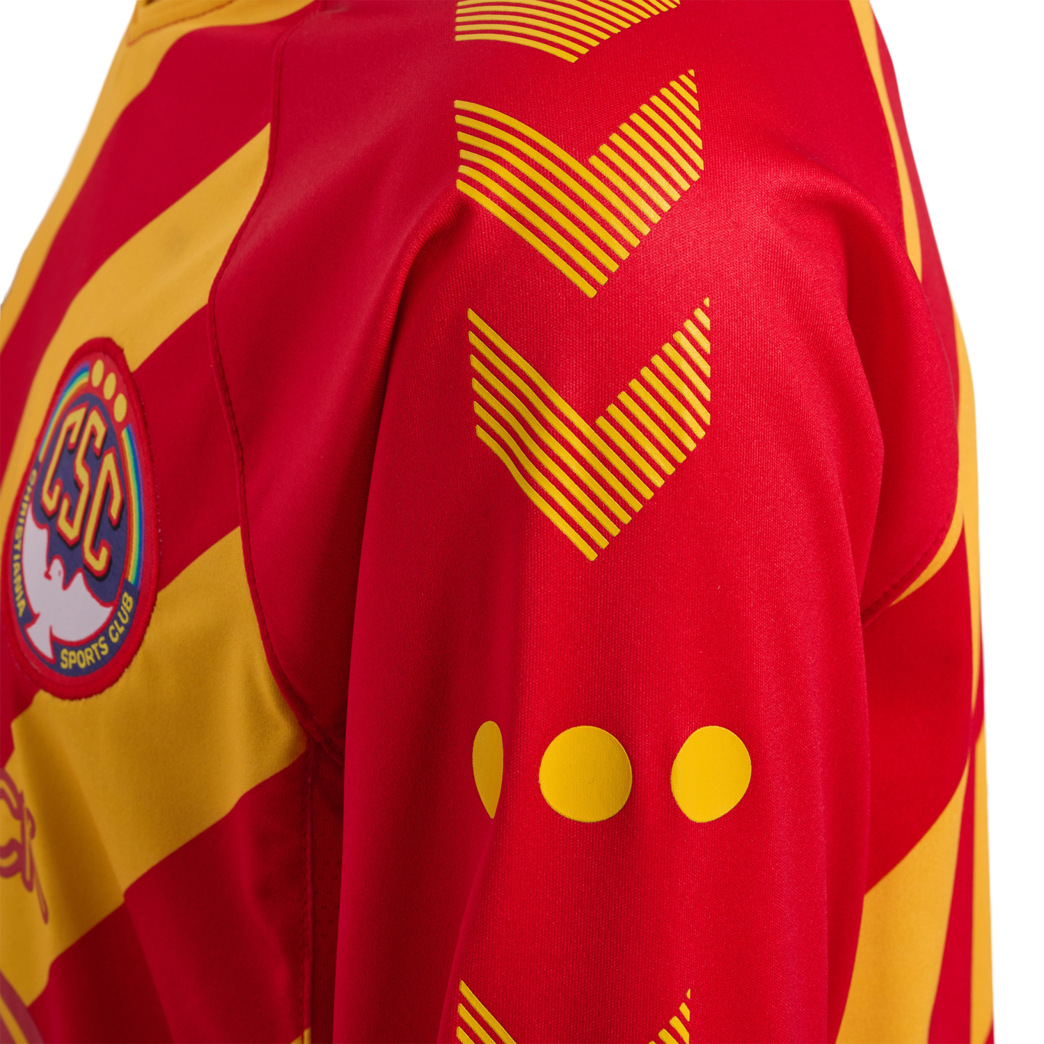 hmlCSC 19/20 KIDS HOME JERSEY LS, TRUE RED/SPORTS YELLOW W/SPONS, packshot