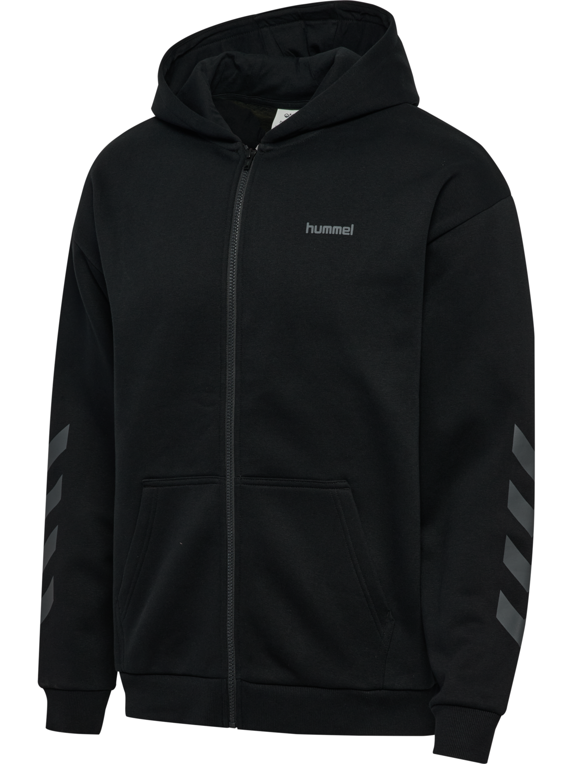 hmlKEEPER CHEVRON ZIP HOODIE, BLACK, packshot