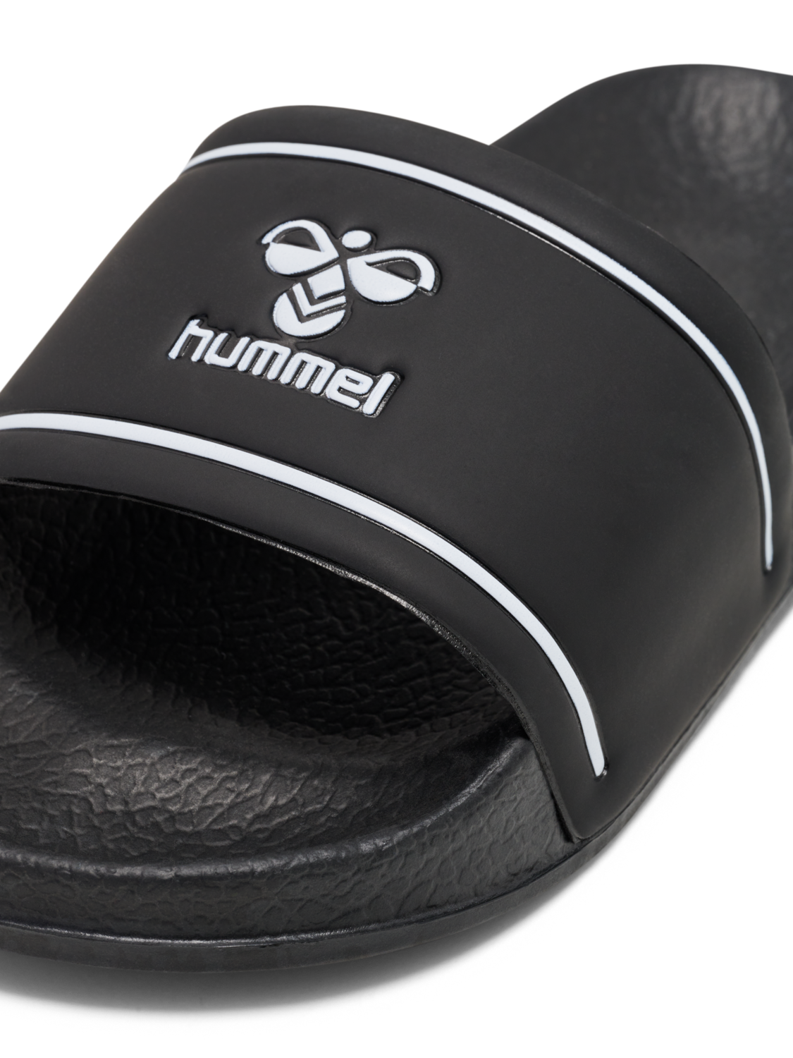 POOL SLIDE JR , BLACK/WHITE, packshot