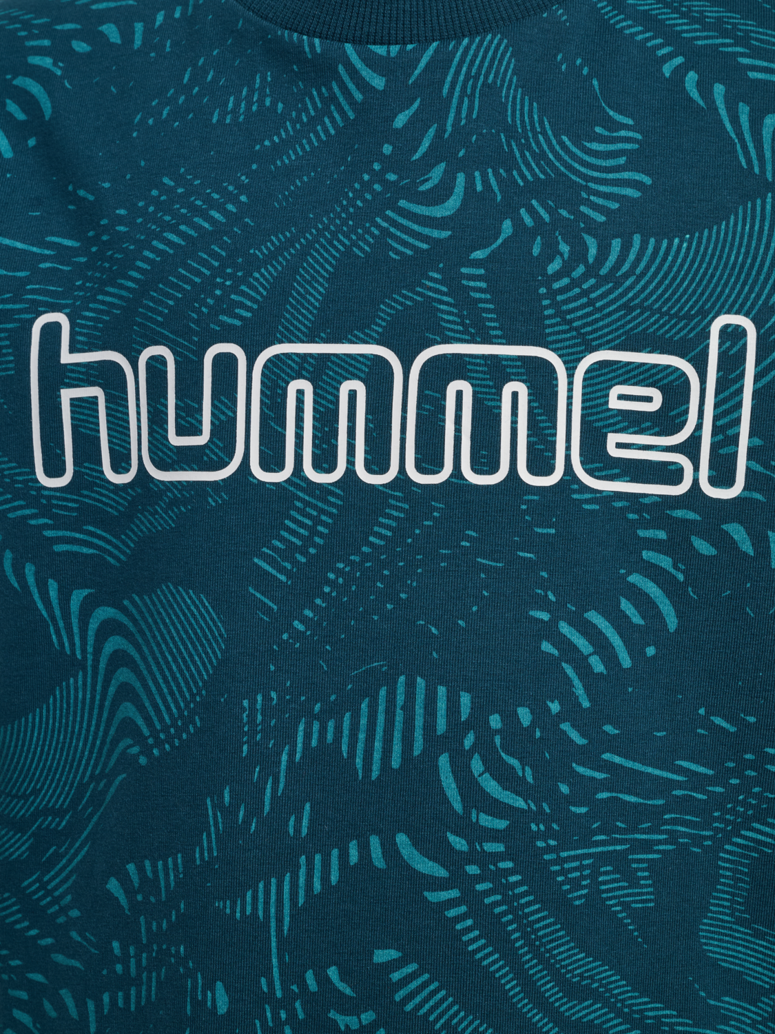 hmlJR AOP LOGO T-SHIRT, REFLECTING POND, packshot