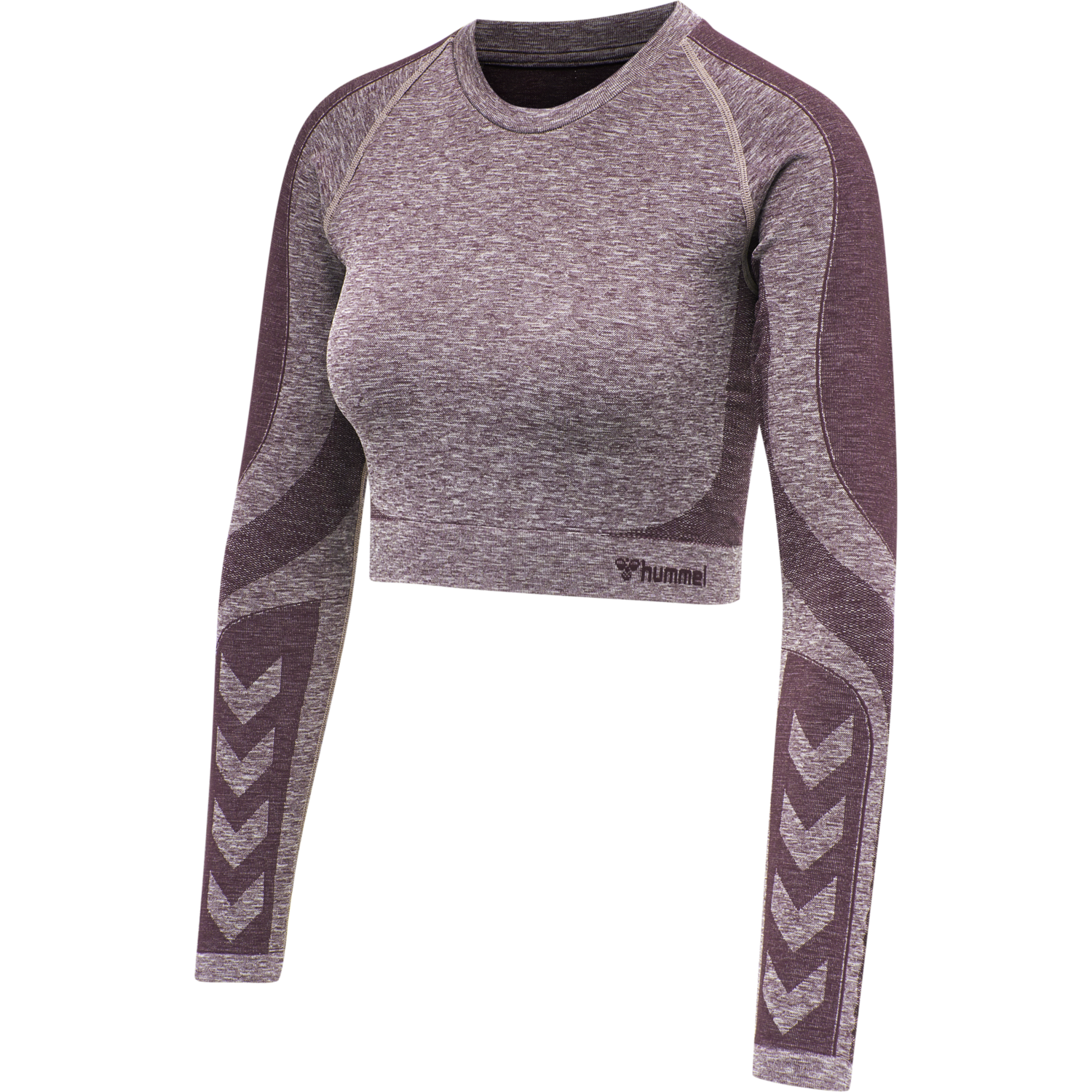 hmlKADY SEAMLESS T-SHIRT L/S, FUDGE MELANGE, packshot