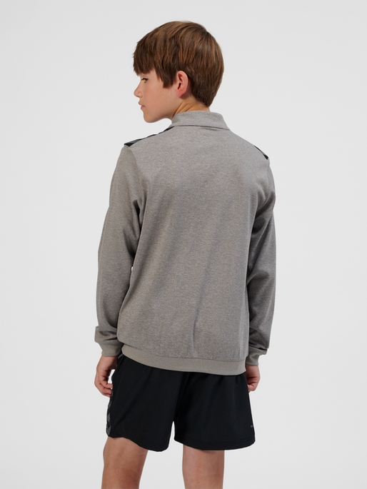 hmlAUTHENTIC PL ZIP JACKET KIDS, GREY MELANGE, model