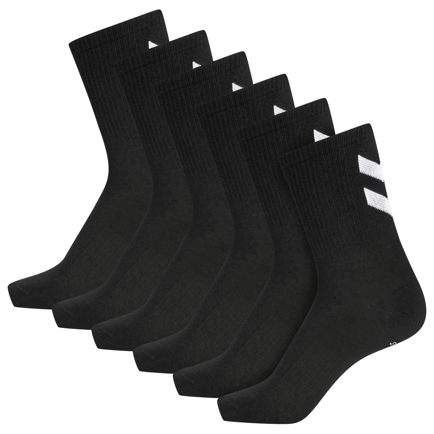 hmlCHEVRON 6-PACK SOCKS, BLACK/BLACK, packshot