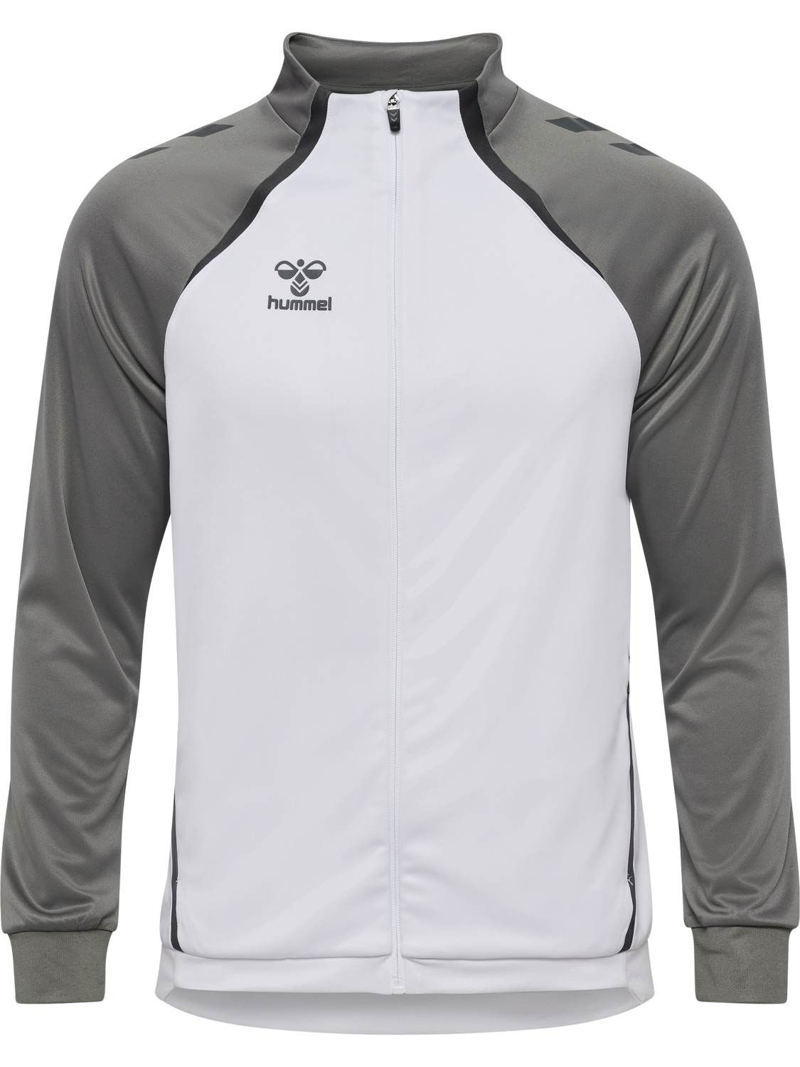 hmlLEAD 2.0 TRACK ZIP JACKET, WHITE/STEEL GRAY, packshot
