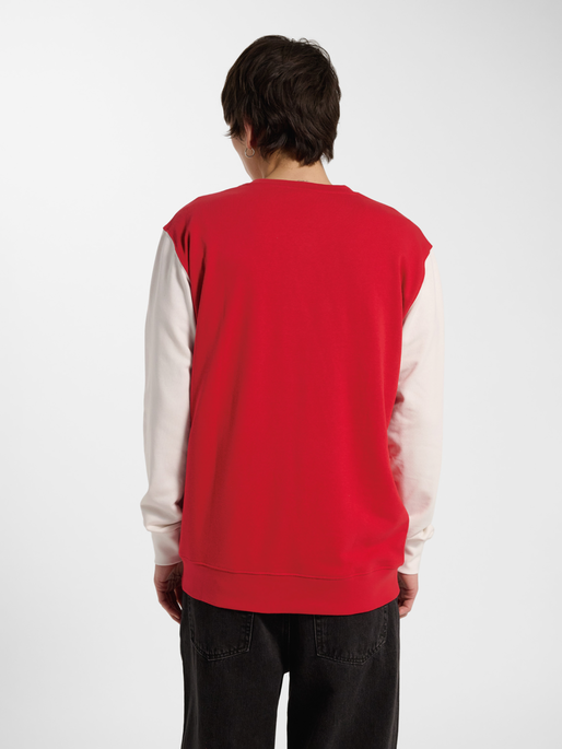 DBU 26 FAN RED-WHITE CREW NECK, TANGO RED/WHITE, model