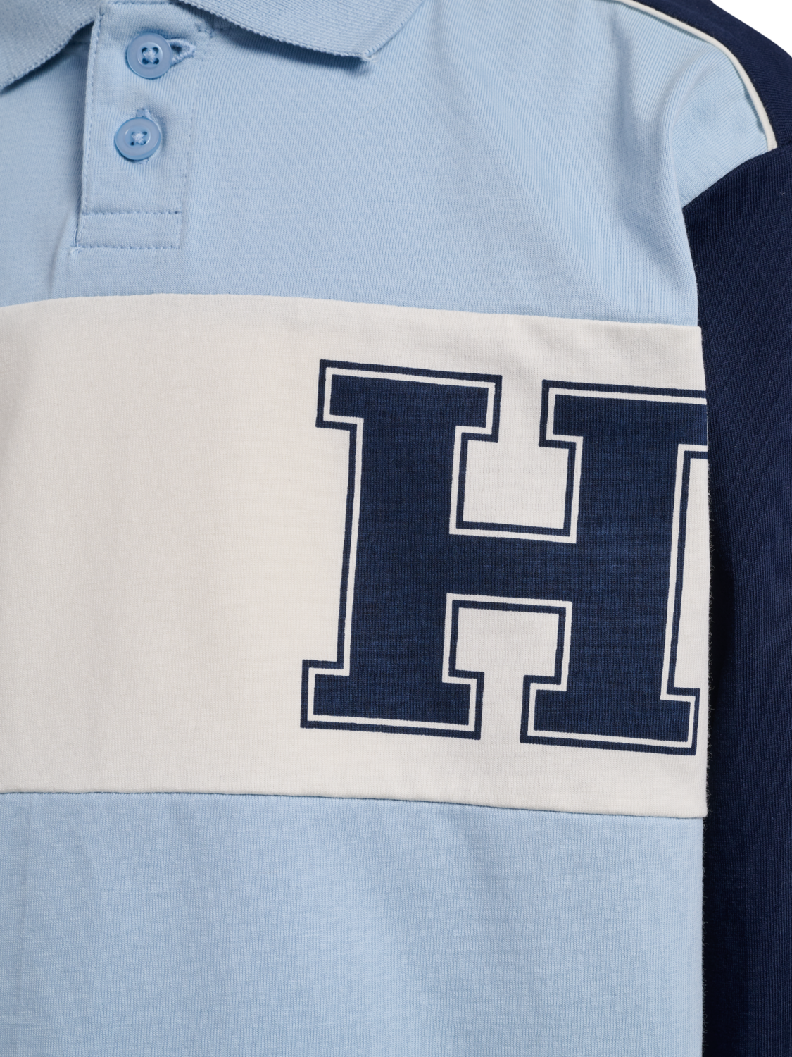 hmlROBIN JERSEY POLO L/S, CASHMERE BLUE, packshot