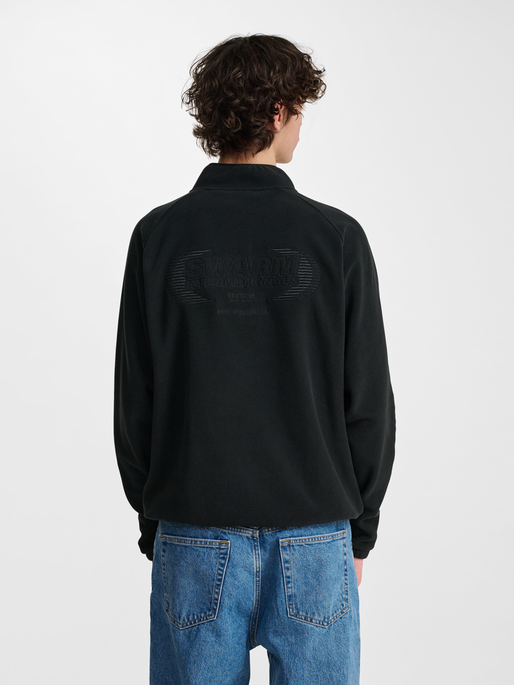 hmlFLEECE HALFZIP SW, BLACK, model
