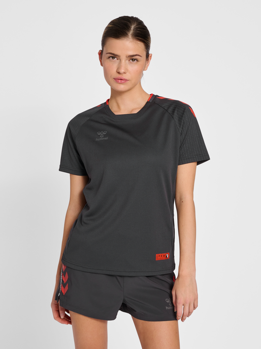 hmlPRO GRID TRAINING JERSEY S/S WO, FORGED IRON/QUIET SHADE, model