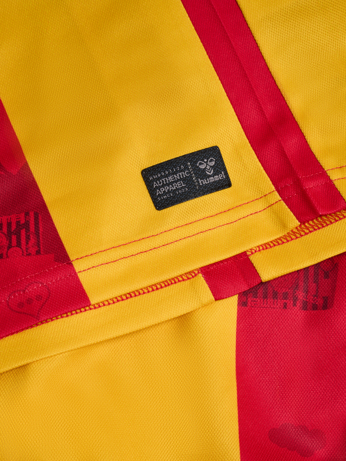 CSC 24/25 HOME JERSEY SS, TRUE RED/SPORTS YELLOW W/SPONS, packshot