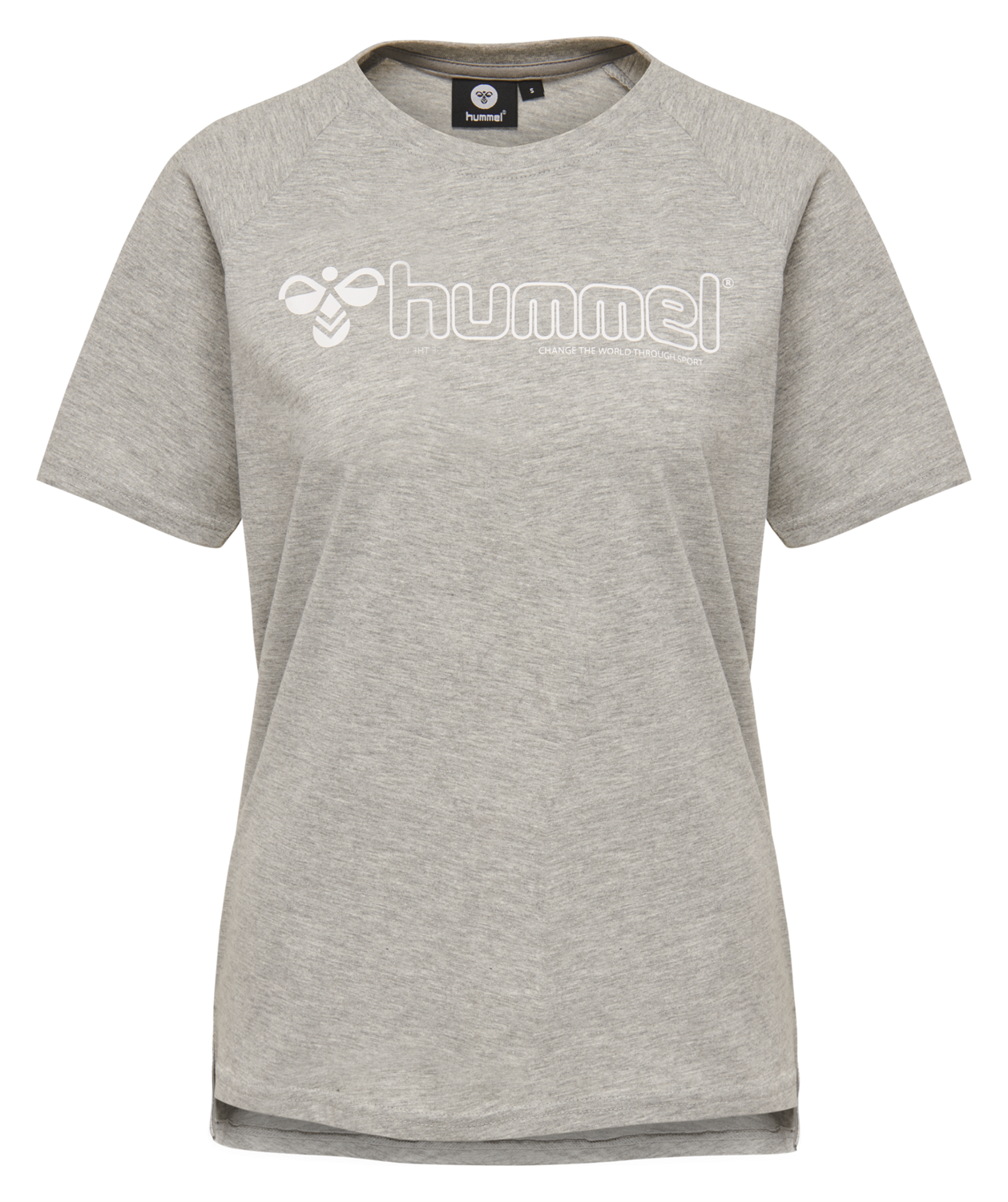 hmlZENIA T-SHIRT S/S, GREY MELANGE, packshot