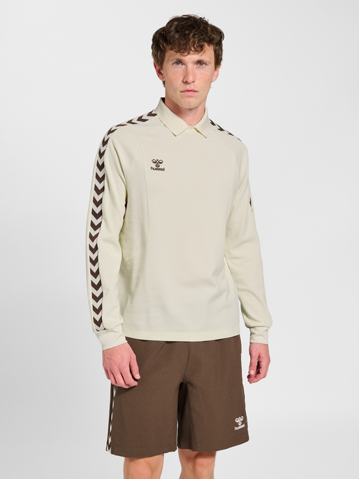 hmlROOT POLO L/S, CANNOLI CREAM, model