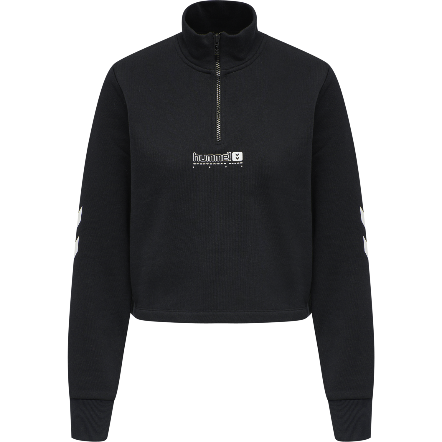 hmlLGC NIKKA CROPPED HALFZIP, BLACK, packshot