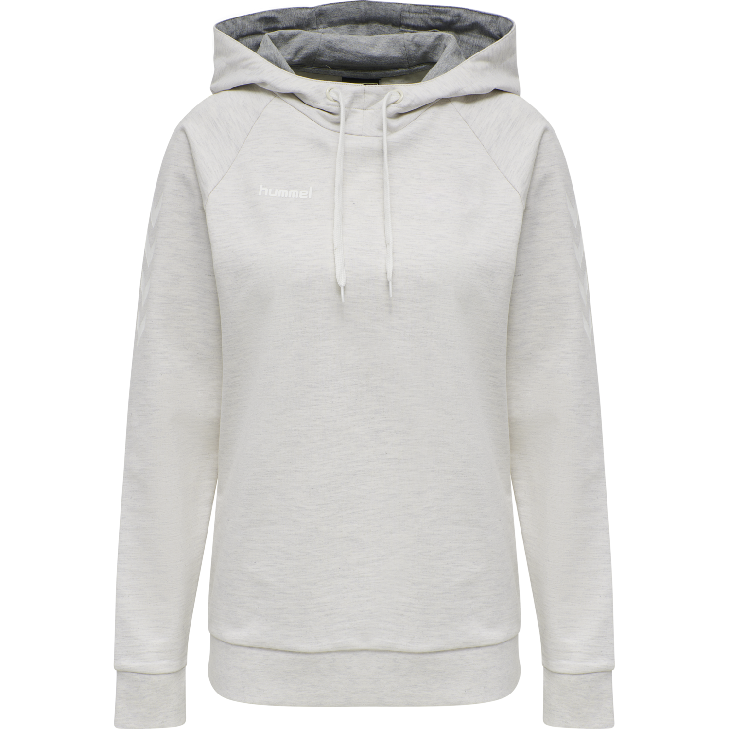 HMLGO COTTON HOODIE WOMAN, EGRET MELANGE, packshot