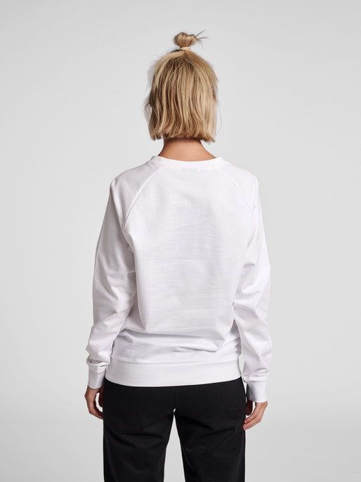 HMLGO COTTON LOGO SWEATSHIRT WOMAN, WHITE, model
