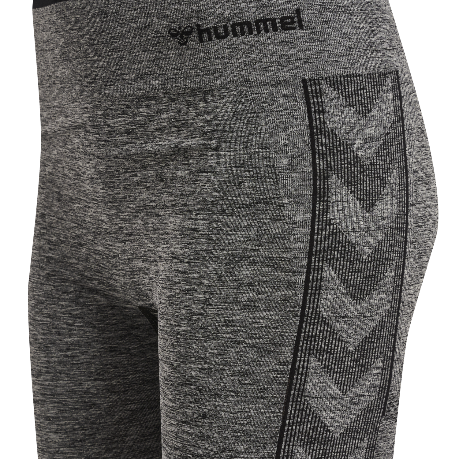 hmlMT UNA SEAMLESS MID WAIST TIGHTS, BLACK MELANGE, packshot
