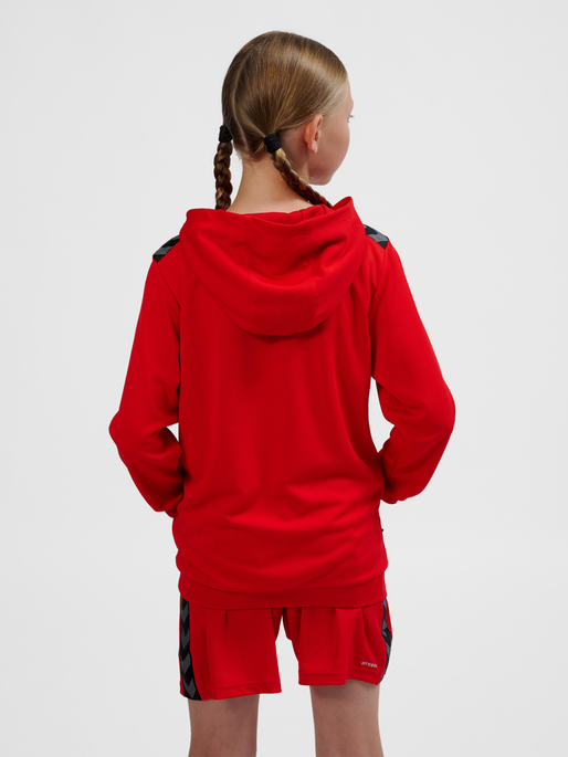 hmlAUTHENTIC PL HOODIE KIDS, TRUE RED, model