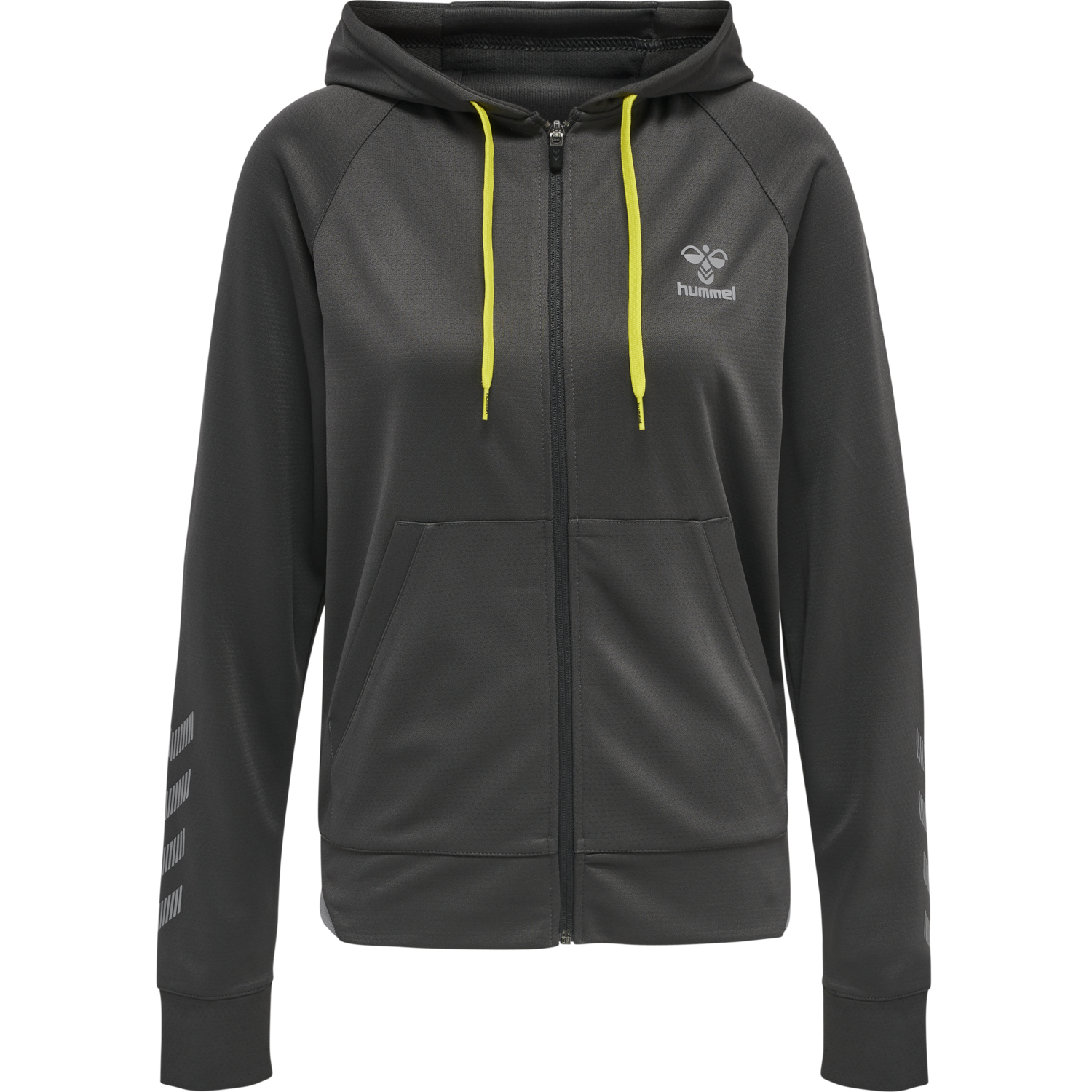 hmlGG12 ACTION ZIP HOODIE WOMAN, FORGED IRON, packshot