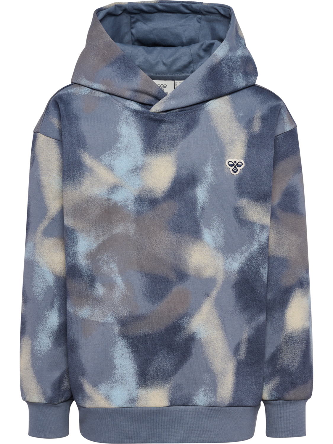 hmlJR LOOSE AOP HOODIE BEE, FLINT STONE, packshot