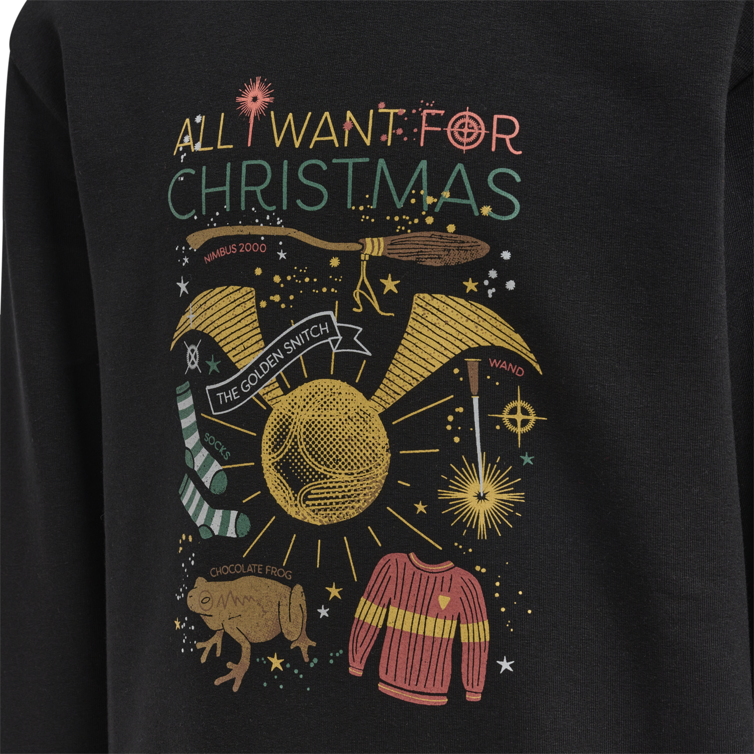 hmlHARRY POTTER DOS SWEATSHIRT, BLACK, packshot