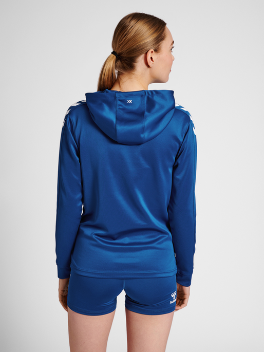 hmlCORE XK POLY SWEAT HOODIE WOMAN, TRUE BLUE, model