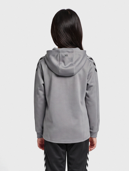 hmlCORE XK POLY KIDS SWEAT HOODIE, GREY MELANGE, model