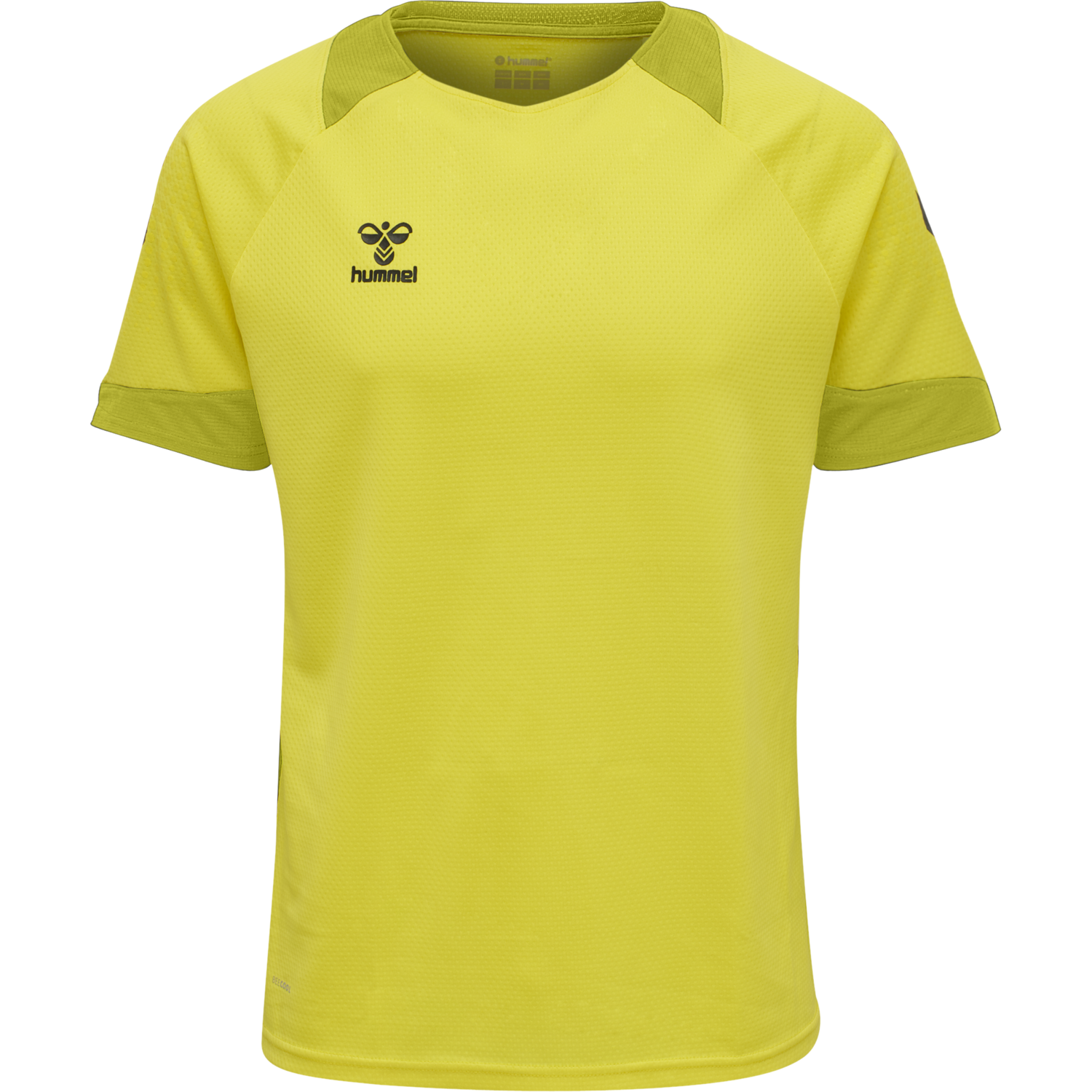 hmlLEAD S/S POLY JERSEY KIDS, BLAZING YELLOW, packshot