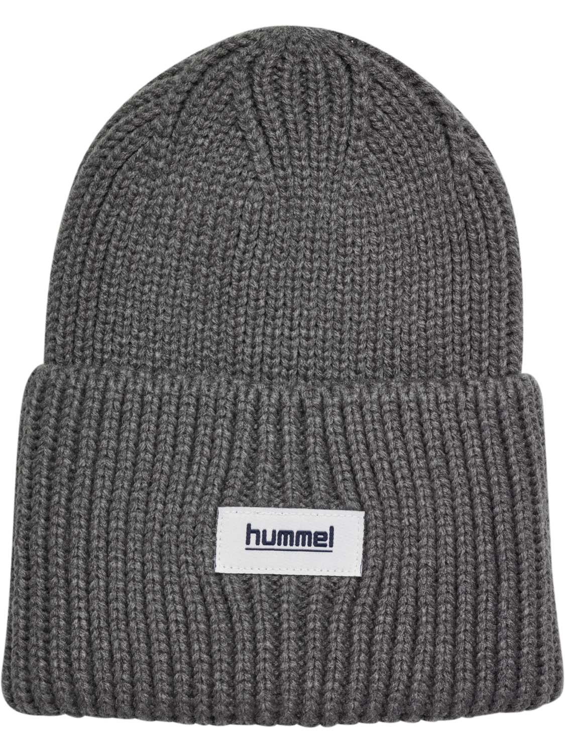 hmlJR HEAVY RIB KNIT BEANIE, DARK GULL GRAY, packshot