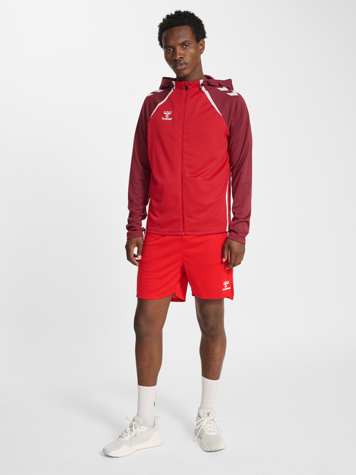 hmlLEAD 2.0 TRACK ZIP JACKET, TRUE RED/MAROON, model